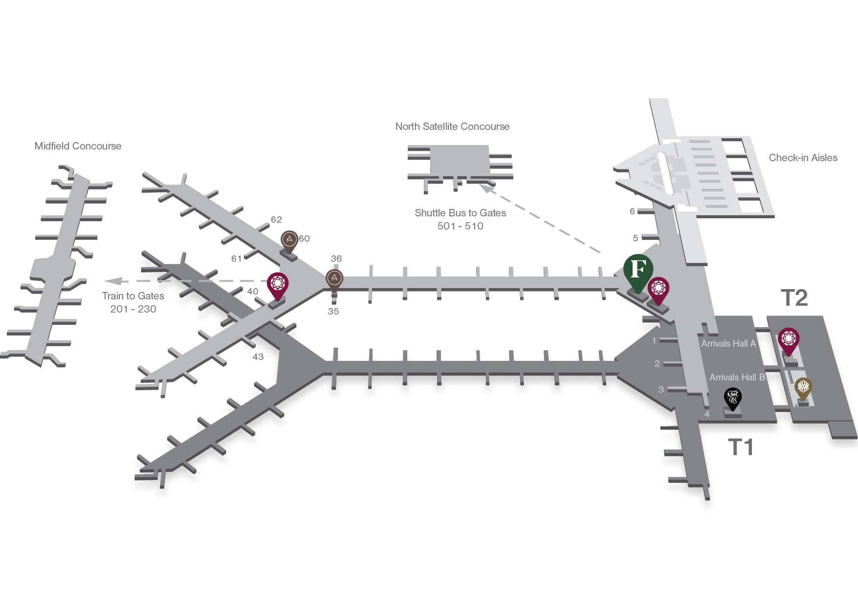 Hong Kong Airport Lounge Map
